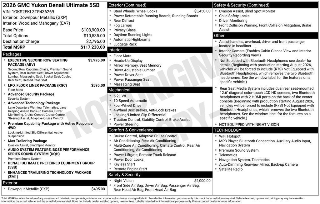 2026 GMC Yukon Denali Ultimate