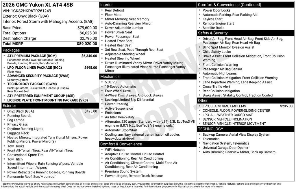 2026 GMC Yukon XL AT4