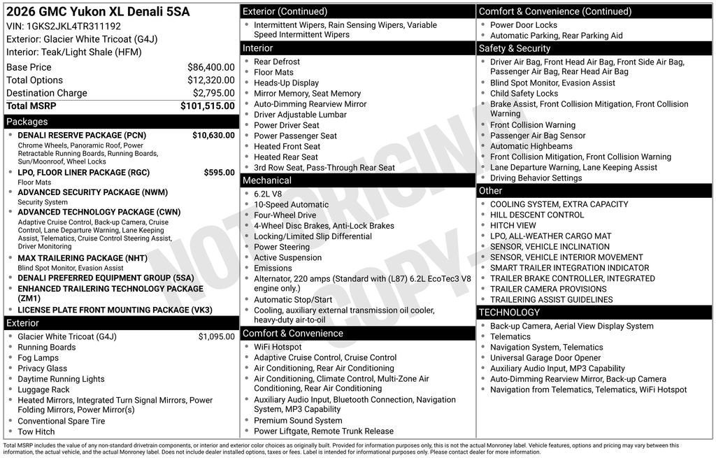 2026 GMC Yukon XL Denali