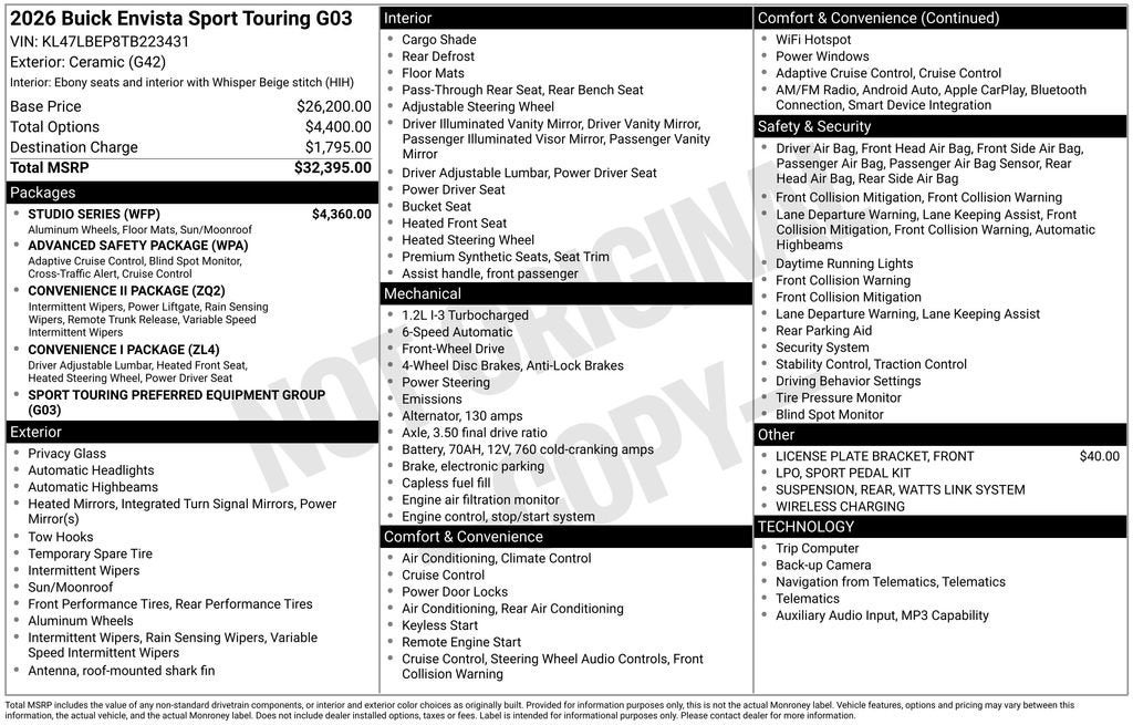 2026 Buick Envista Sport Touring