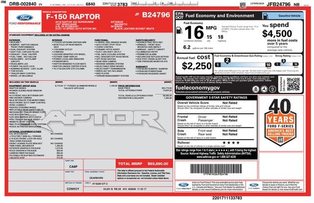 2018 Ford F-150 Raptor