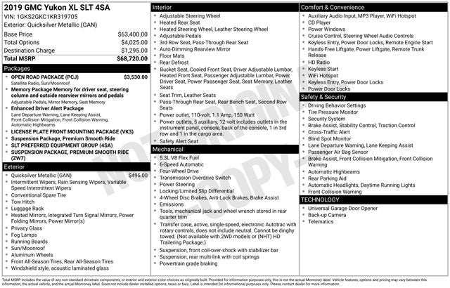 2019 GMC Yukon XL SLT