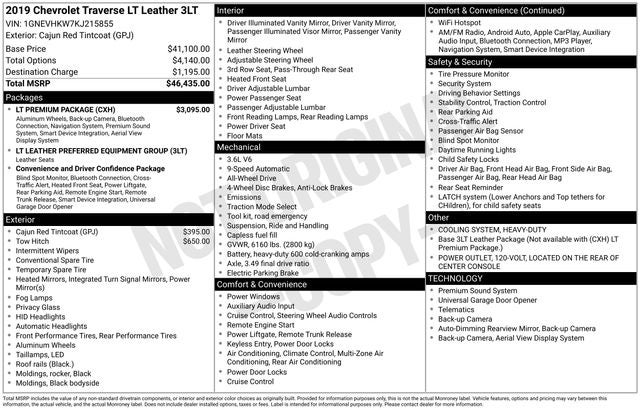 2019 Chevrolet Traverse 3LT
