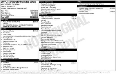 2007 Jeep Wrangler Unlimited Sahara
