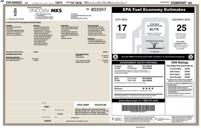 2012 Lincoln MKS Base