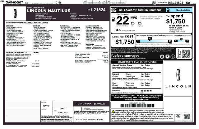 2019 Lincoln Nautilus Reserve
