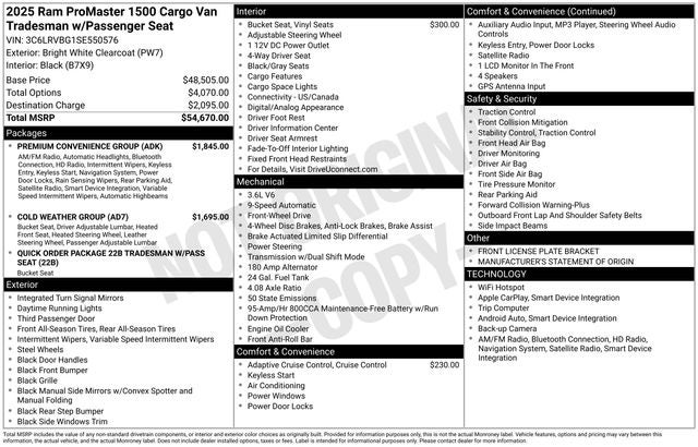 2025 RAM ProMaster 1500 Base