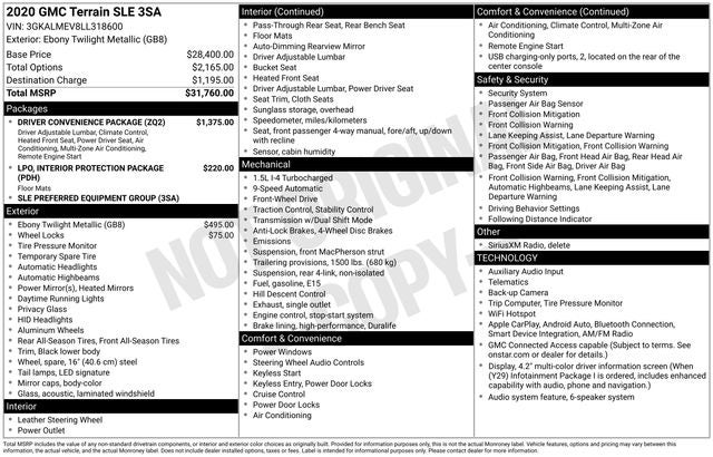 2020 GMC Terrain SLE