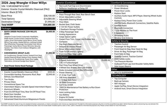 2026 Jeep Wrangler Willys