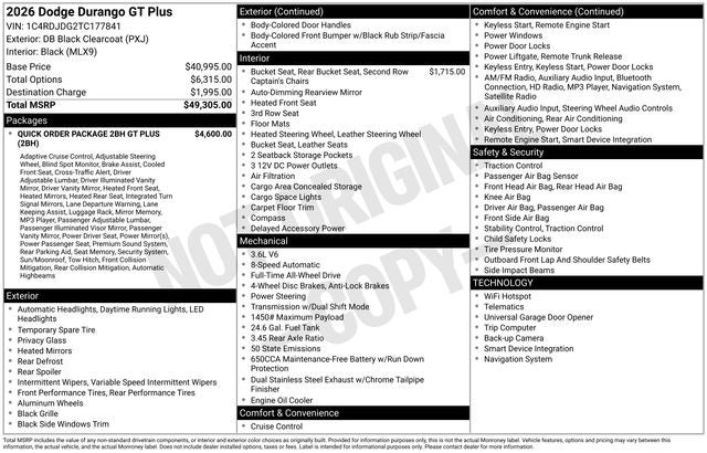2026 Dodge Durango GT Plus