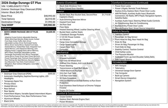 2026 Dodge Durango GT Plus