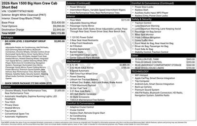 2026 RAM Ram 1500 Big Horn/Lone Star