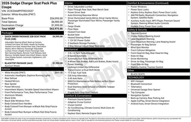 2026 Dodge Charger R/T Scat Pack