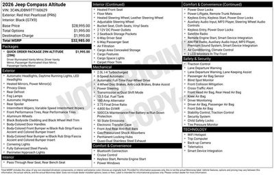 2026 Jeep Compass Latitude Altitude 4x4