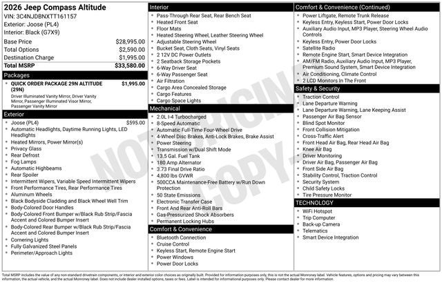 2026 Jeep Compass Latitude Altitude 4x4