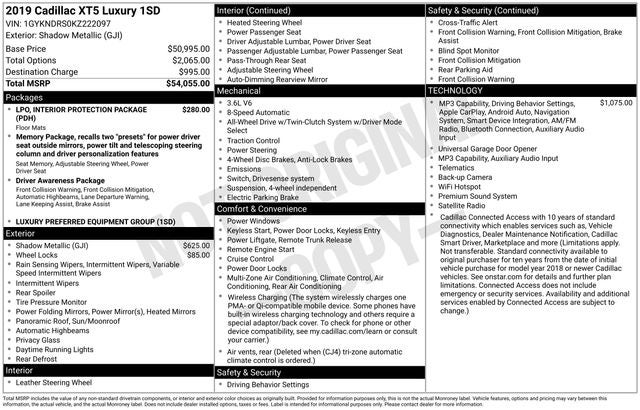 2019 Cadillac XT5 Luxury