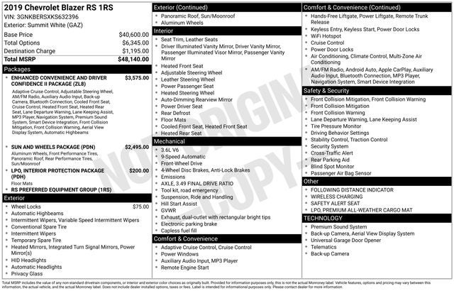 2019 Chevrolet Blazer RS