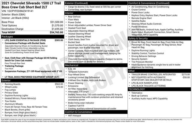 2021 Chevrolet Silverado 1500 LT Trail Boss