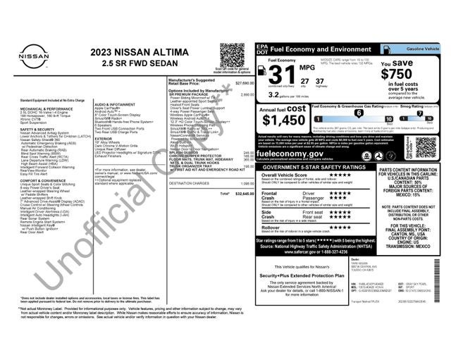 2023 Nissan Altima 2.5 SR PREMIUM