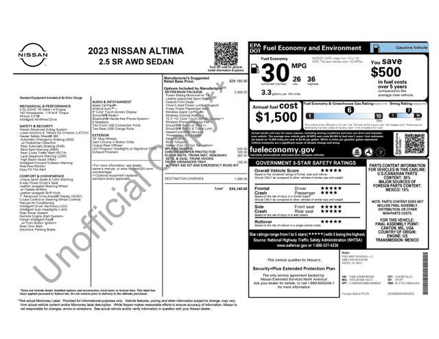 2023 Nissan Altima 2.5 SR PREMIUM