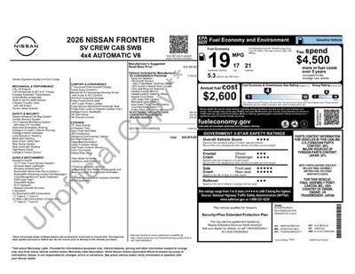 2026 Nissan Frontier SV