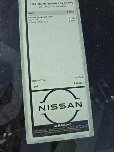 2026 Nissan Frontier SV
