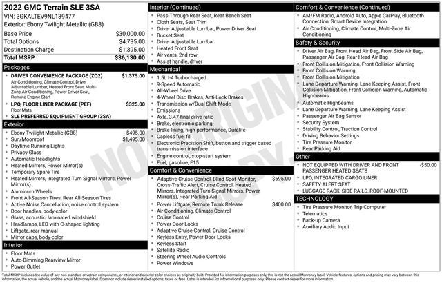 2022 GMC Terrain SLE