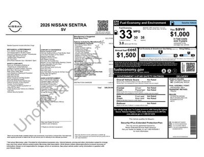 2026 Nissan Sentra SV