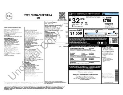 2026 Nissan Sentra SR