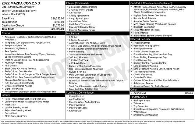 2022 Mazda Mazda CX-5 2.5 S