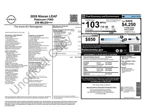 2026 Nissan Leaf PLATINUM+