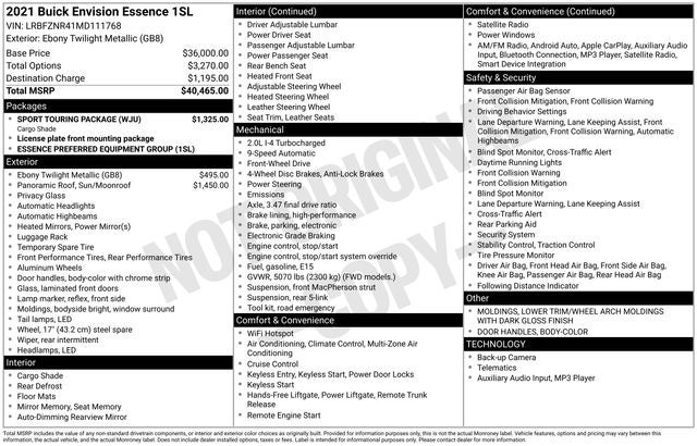 2021 Buick Envision Essence