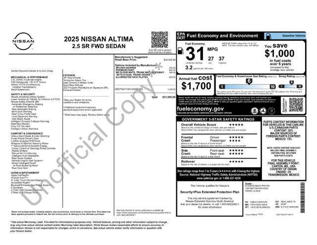 2025 Nissan Altima 2.5 SR