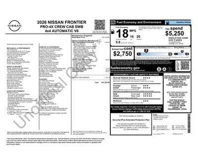2026 Nissan Frontier PRO-4X w/R Package