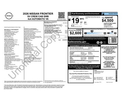2026 Nissan Frontier SV