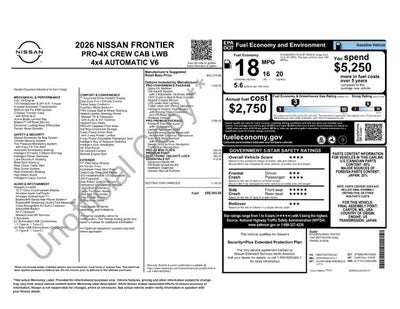 2026 Nissan Frontier PRO-4X
