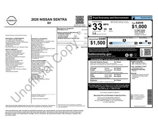 2026 Nissan Sentra SV