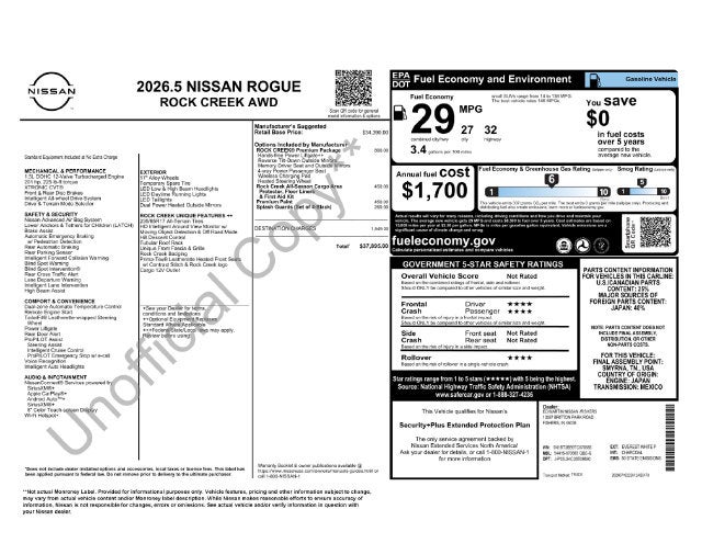 2026 Nissan Rogue Rock Creek