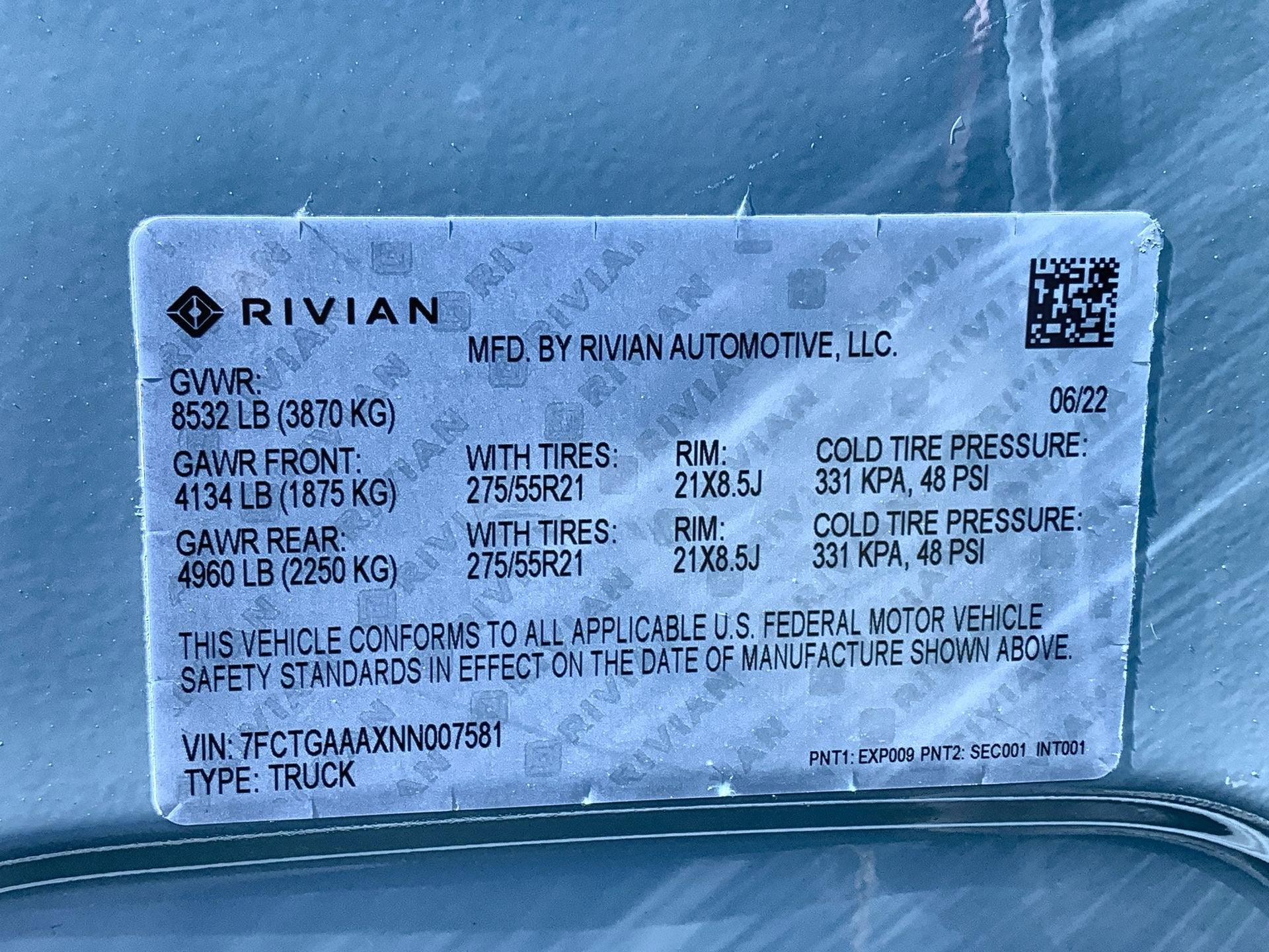 2022 Rivian R1T Adventure Package