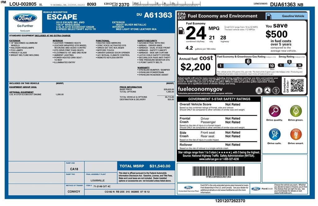 2013 Ford Escape SEL