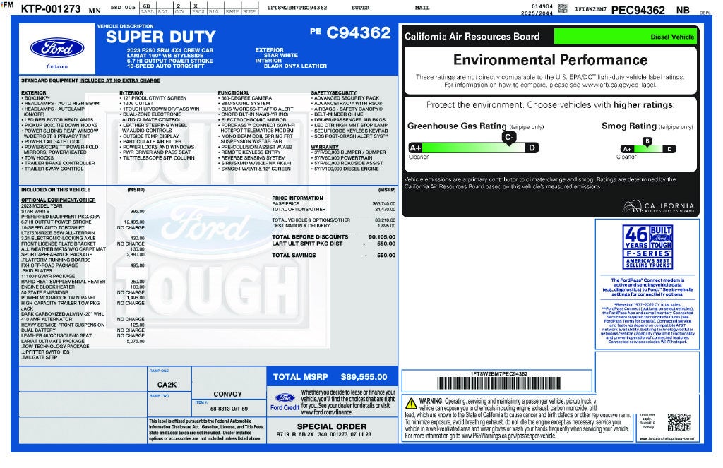 2023 Ford F-250SD Lariat Waldoch Rampage Package