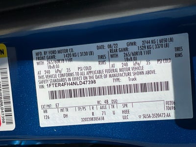 2022 Ford Ranger Lariat