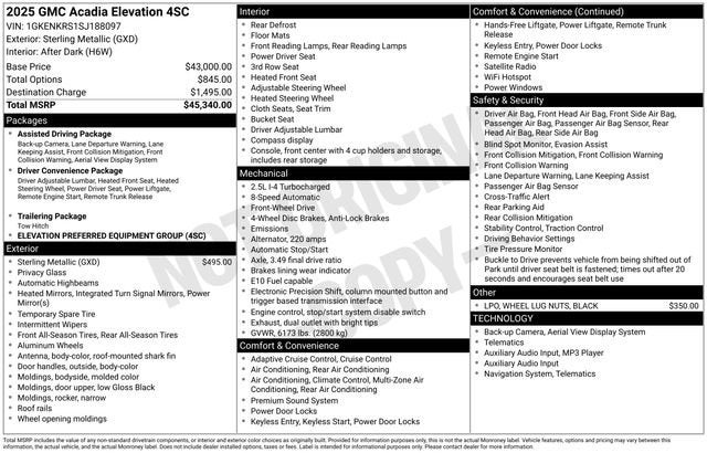 2025 GMC Acadia FWD Elevation