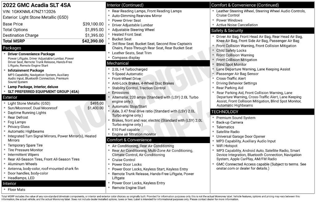 2022 GMC Acadia SLT