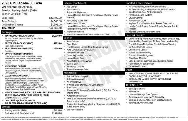 2023 GMC Acadia SLT