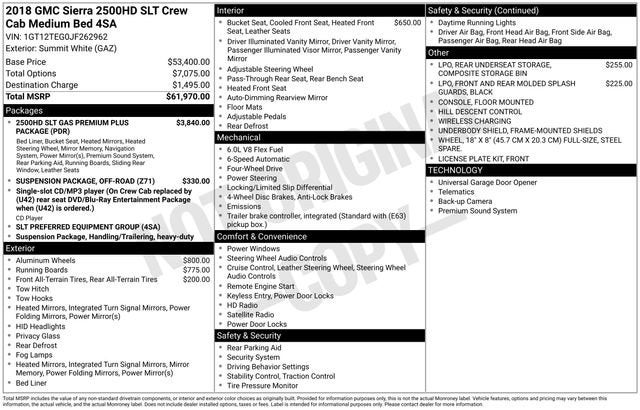 2018 GMC Sierra 2500HD SLT