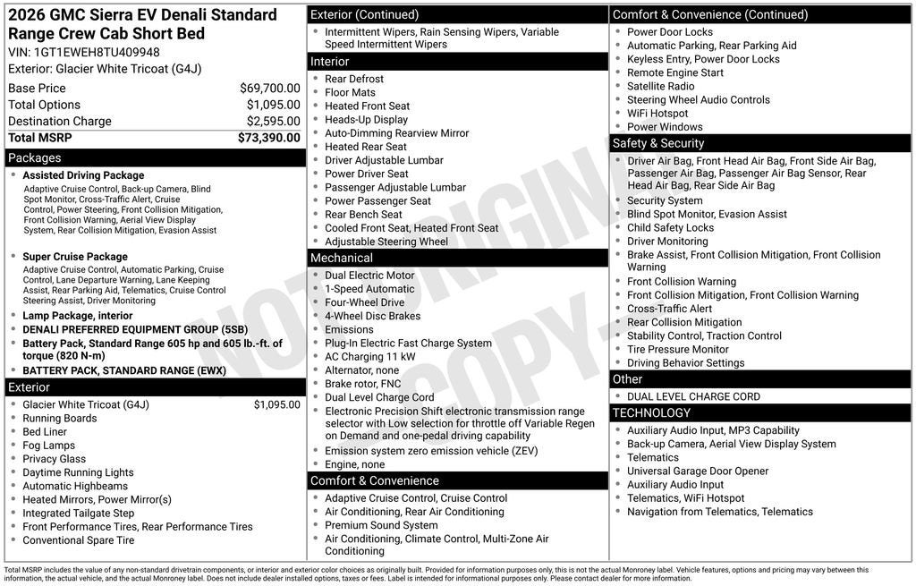 2026 GMC Sierra EV Standard Range Denali