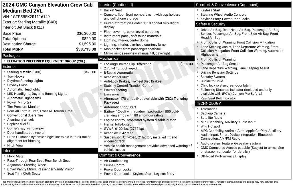 2024 GMC Canyon Elevation