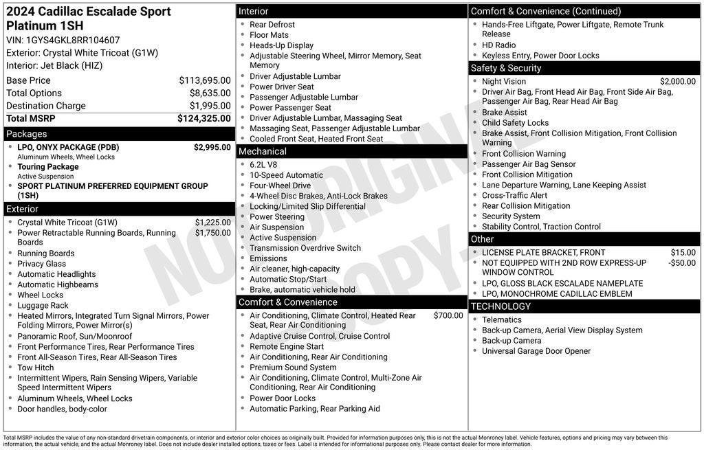 2024 Cadillac Escalade Sport Platinum