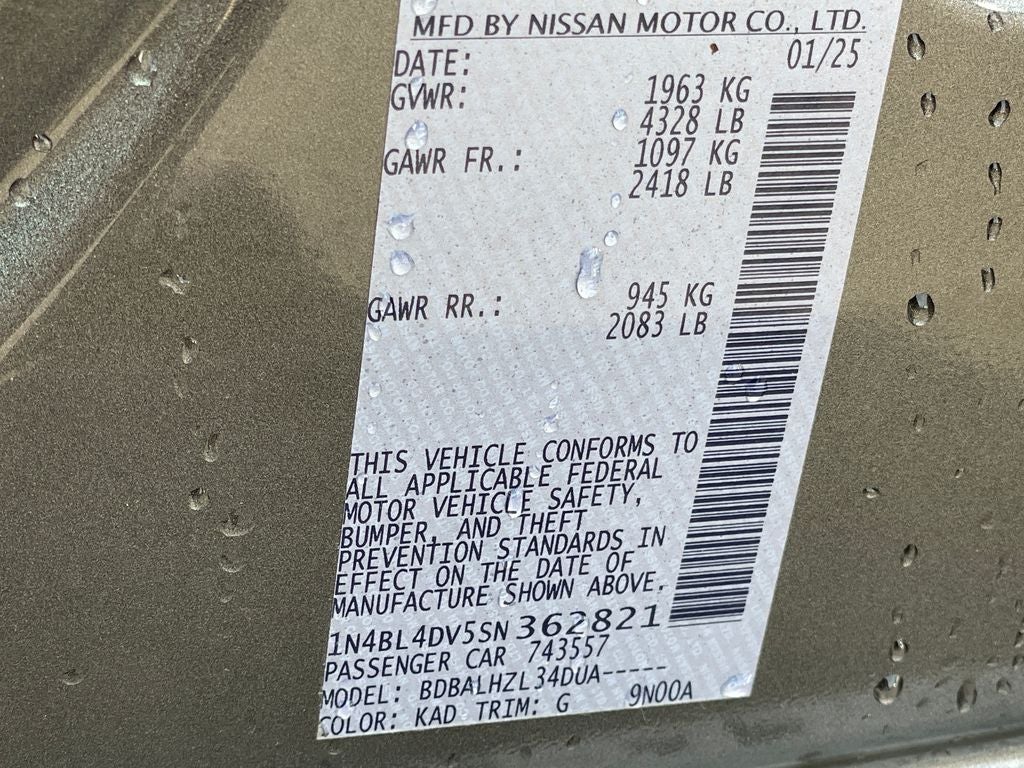 2025 Nissan Altima 2.5 SV
